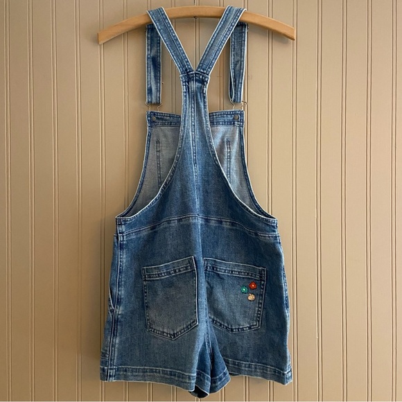 Aerie Denim Shortall in a Medium Indigo Wash Super Soft Women’s Size XS - Picture 4 of 7